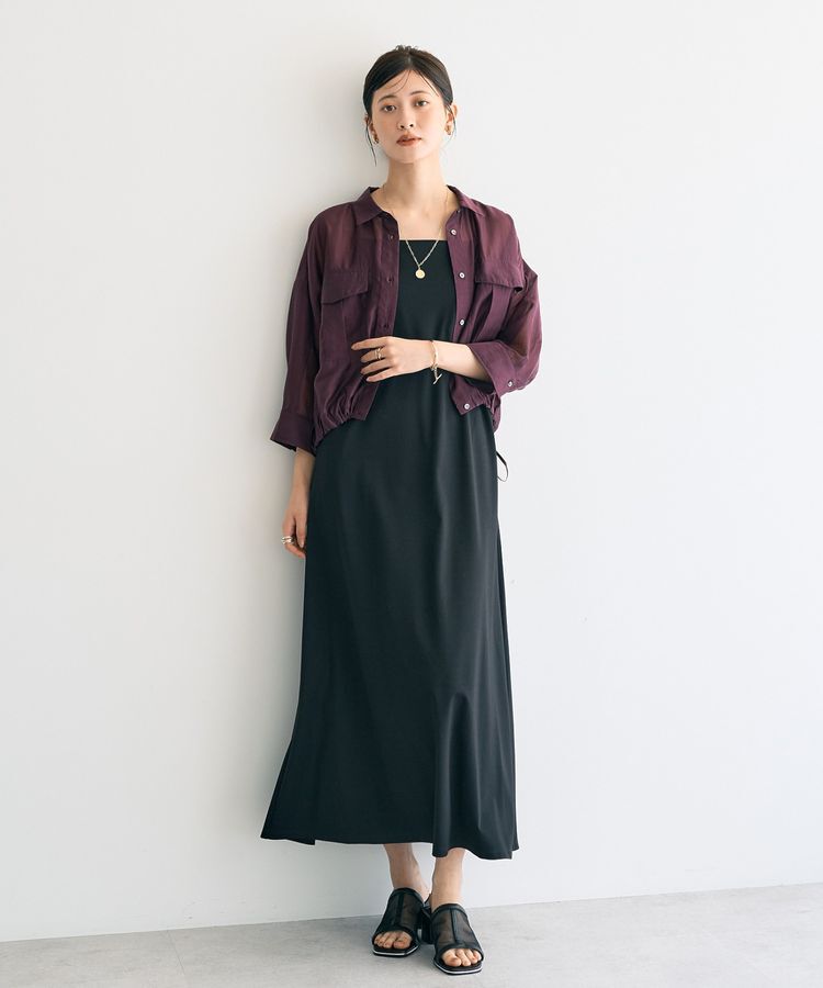 YECCA VECCA「【2点SET】シアーシャツ&times;Aラインキャミワンピース」|ワンピース|