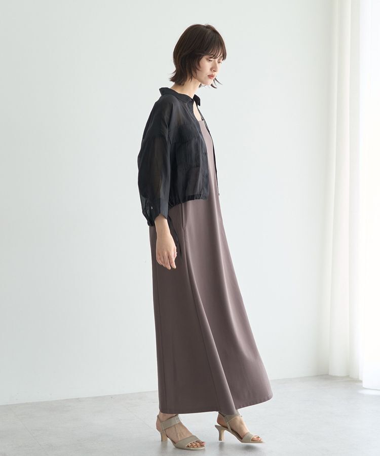 YECCA VECCA「【2点SET】シアーシャツ&times;Aラインキャミワンピース」|ワンピース|