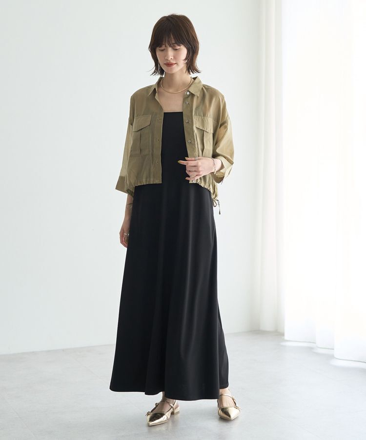 YECCA VECCA「【2点SET】シアーシャツ&times;Aラインキャミワンピース」|ワンピース|Beige