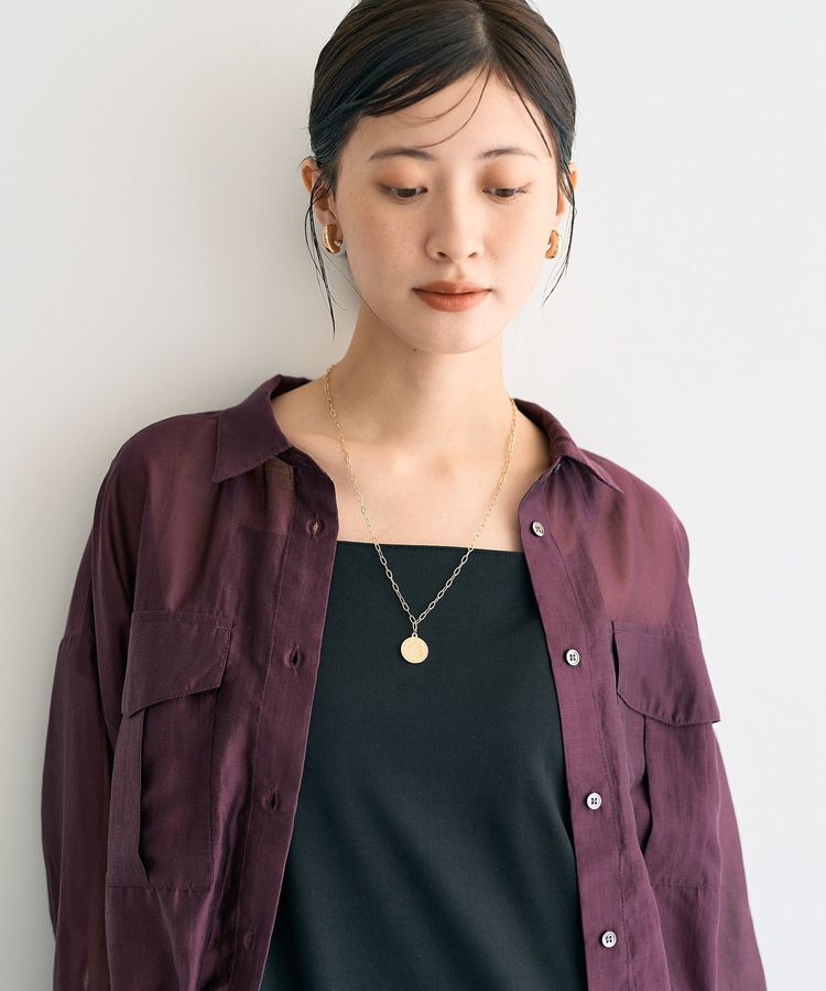 YECCA VECCA「【2点SET】シアーシャツ&times;Aラインキャミワンピース」|ワンピース|