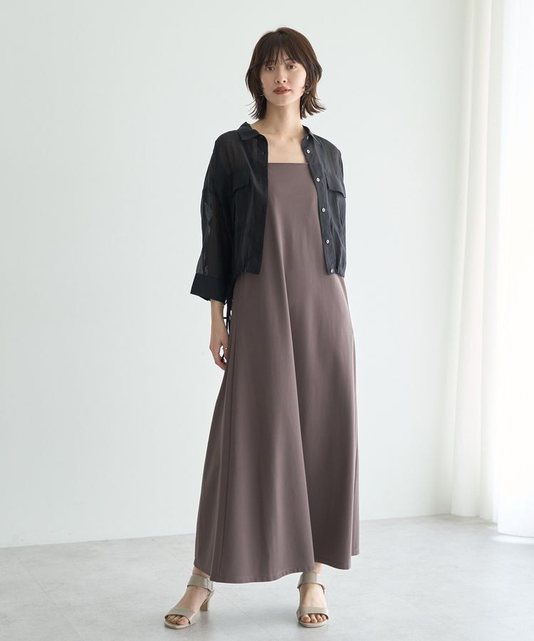 YECCA VECCA「【2点SET】シアーシャツ&times;Aラインキャミワンピース」|ワンピース|