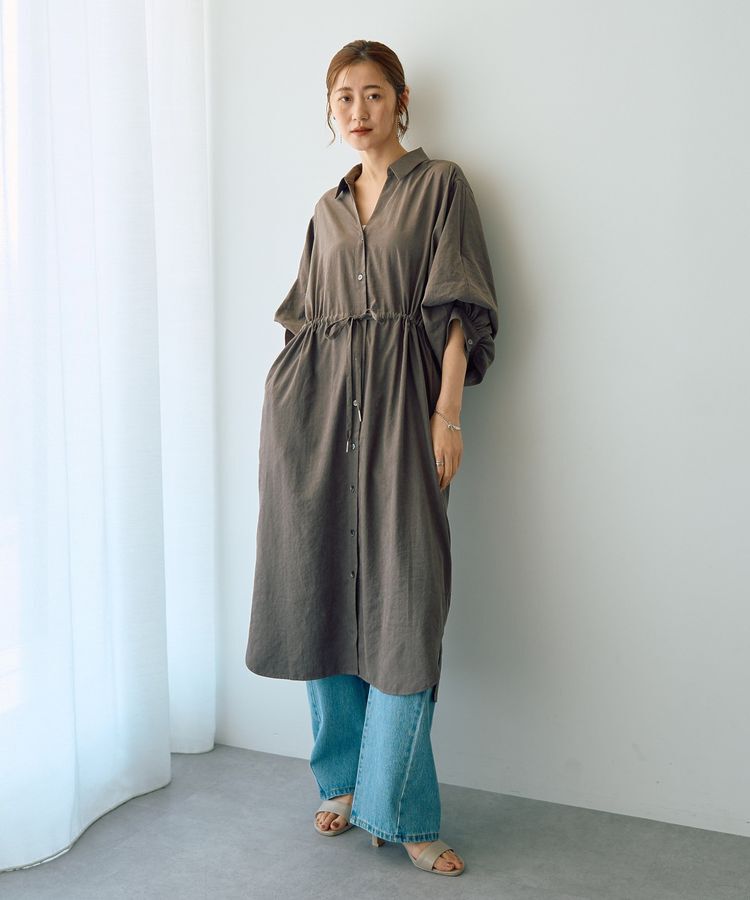 YECCA VECCA「【UVカット】2way袖バルーンワンピース」|ワンピース|Charcoal Gray