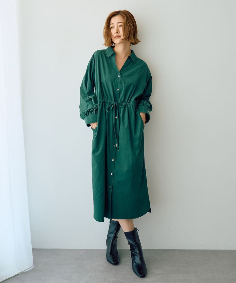 YECCA VECCA「【UVカット】2way袖バルーンワンピース」|ワンピース|Dark Green