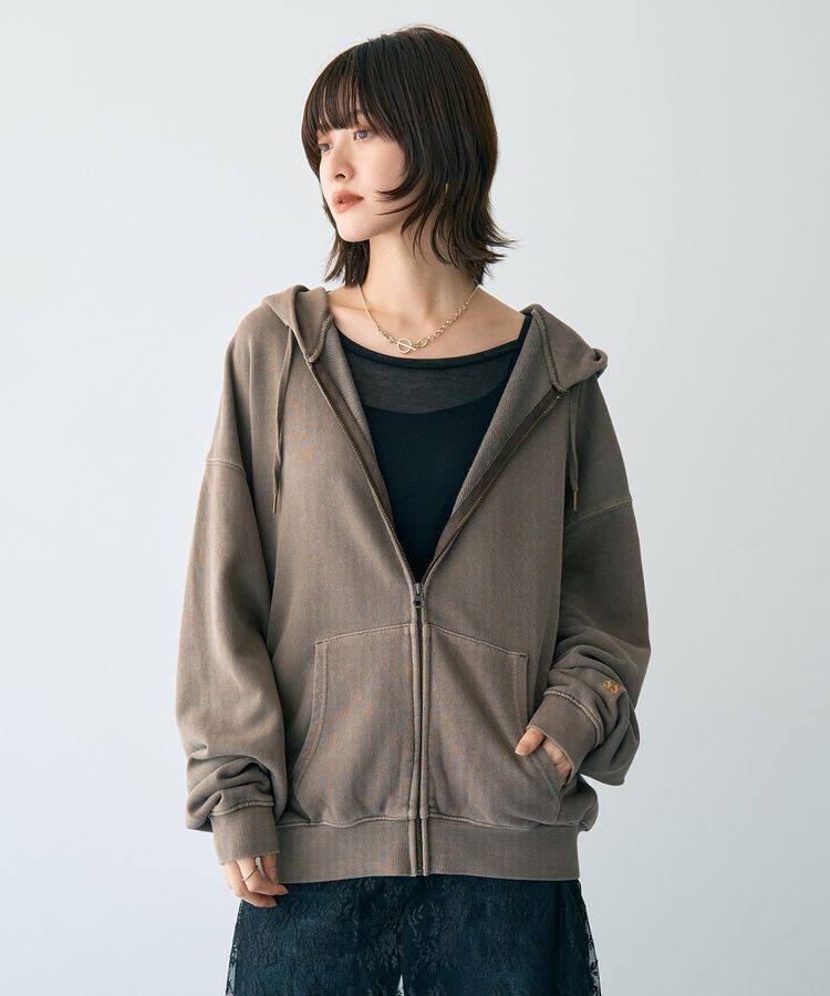 YECCA VECCA「【STAR＆STRIPE】ZIPフーディ」|スウェット・ジャージ|Dark Brown