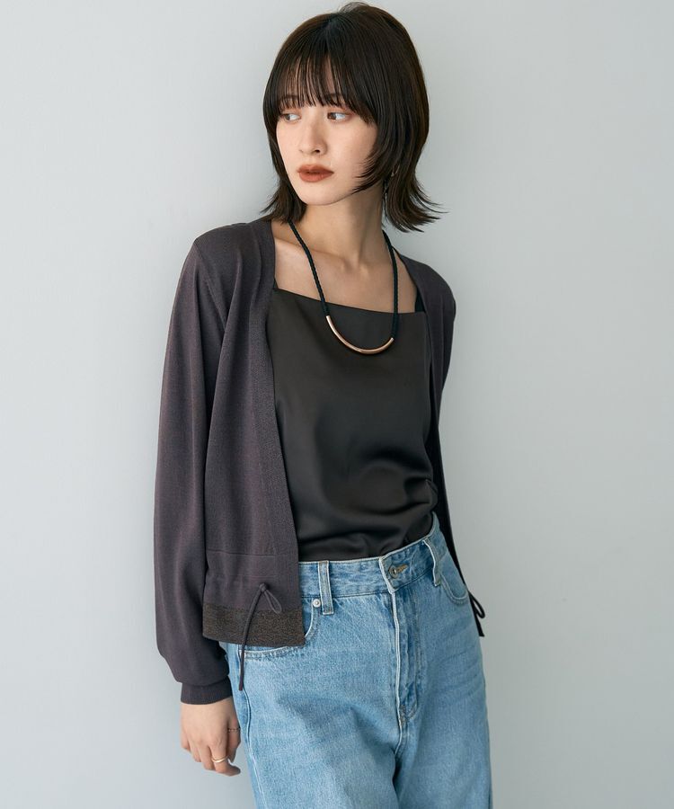 YECCA VECCA「ドロストデザインカーディガン」|カーディガン|Brown