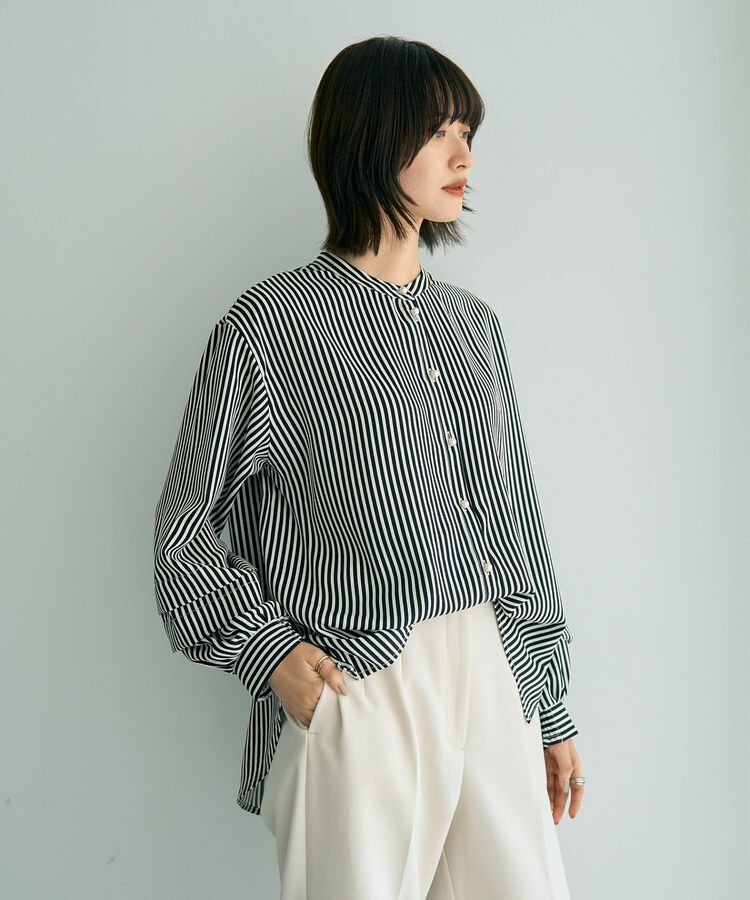 YECCA VECCA「2way裾アレンジパール釦ブラウス」|シャツ・ブラウス|