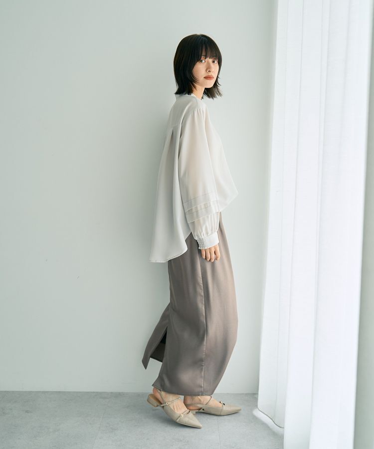 YECCA VECCA「2way裾アレンジパール釦ブラウス」|シャツ・ブラウス|