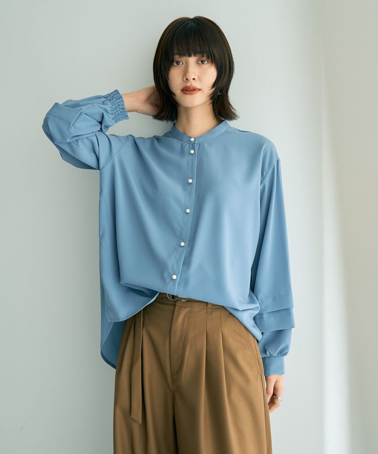 YECCA VECCA「2way裾アレンジパール釦ブラウス」|シャツ・ブラウス|