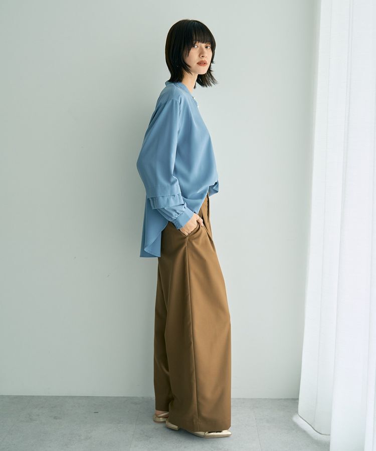 YECCA VECCA「2way裾アレンジパール釦ブラウス」|シャツ・ブラウス|