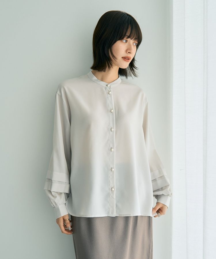 YECCA VECCA「2way裾アレンジパール釦ブラウス」|シャツ・ブラウス|