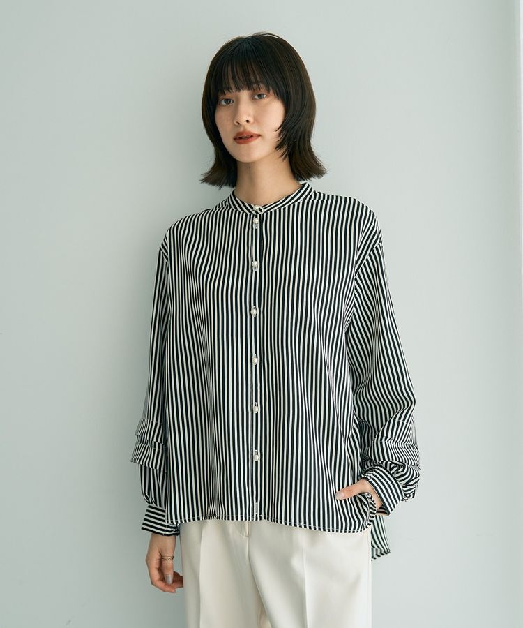 YECCA VECCA「2way裾アレンジパール釦ブラウス」|シャツ・ブラウス|