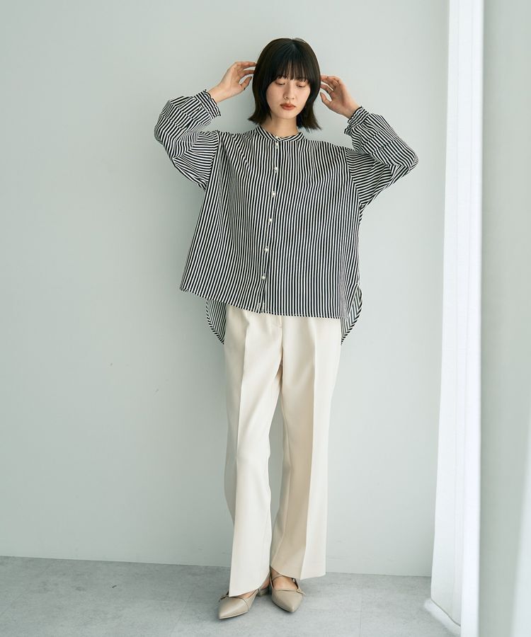 YECCA VECCA「2way裾アレンジパール釦ブラウス」|シャツ・ブラウス|