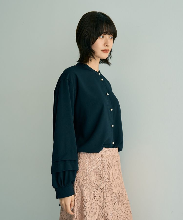 YECCA VECCA「2way裾アレンジパール釦ブラウス」|シャツ・ブラウス|