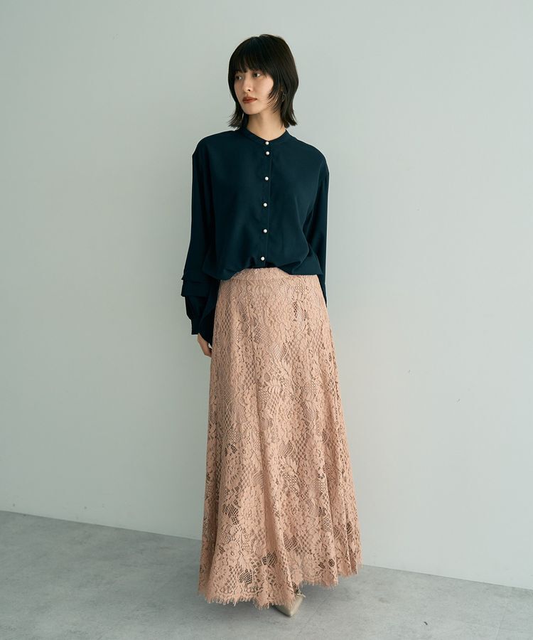 YECCA VECCA「2way裾アレンジパール釦ブラウス」|シャツ・ブラウス|