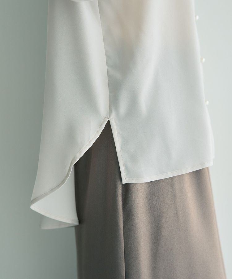 YECCA VECCA「2way裾アレンジパール釦ブラウス」|シャツ・ブラウス|