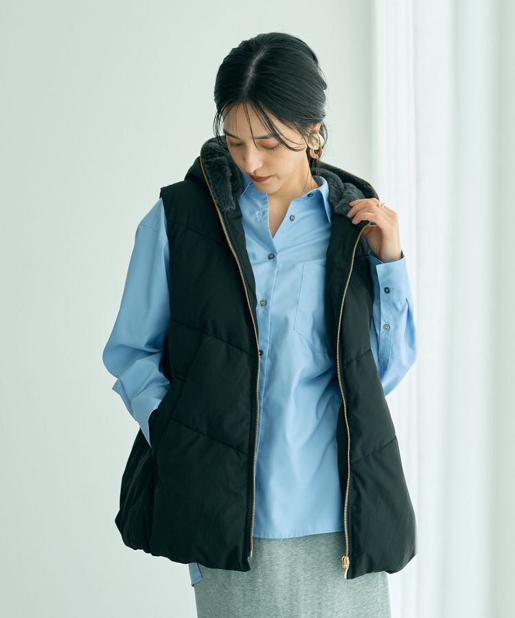 YECCA VECCA「中綿フーディージレ」|ブルゾン・スタジャン|