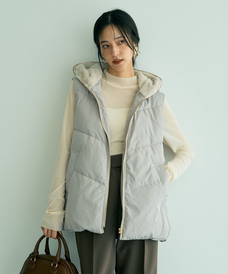 YECCA VECCA「中綿フーディージレ」|ブルゾン・スタジャン|