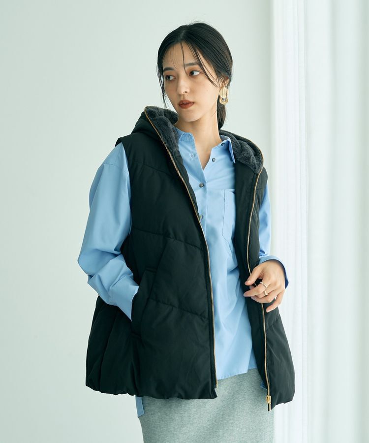 YECCA VECCA「中綿フーディージレ」|ブルゾン・スタジャン|