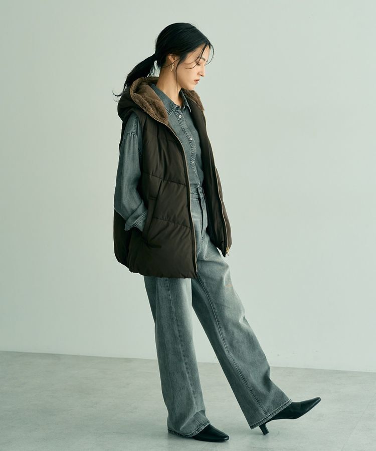 YECCA VECCA「中綿フーディージレ」|ブルゾン・スタジャン|