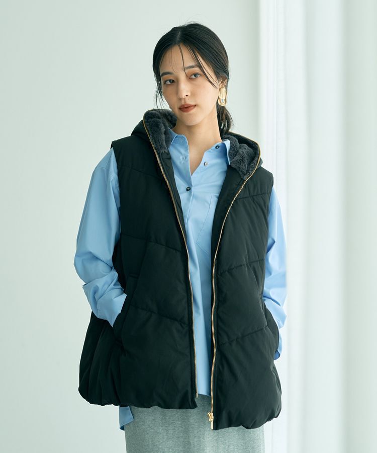 YECCA VECCA「中綿フーディージレ」|ブルゾン・スタジャン|