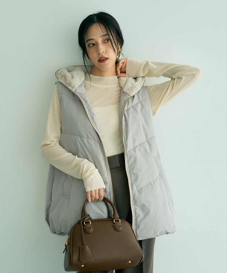 YECCA VECCA「中綿フーディージレ」|ブルゾン・スタジャン|