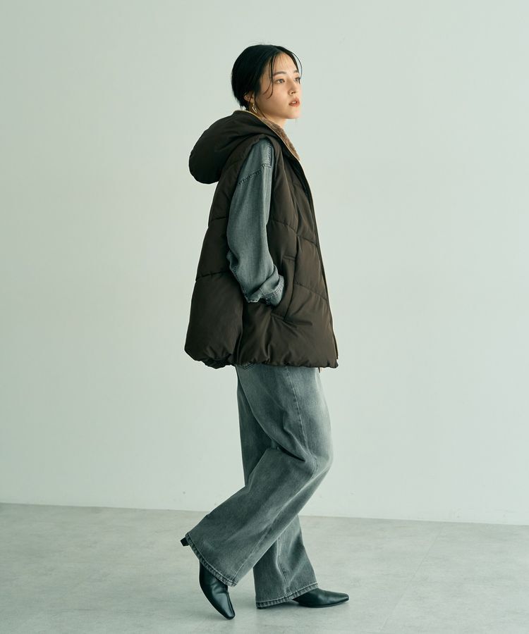 YECCA VECCA「中綿フーディージレ」|ブルゾン・スタジャン|