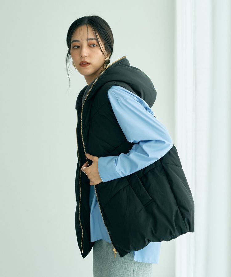 YECCA VECCA「中綿フーディージレ」|ブルゾン・スタジャン|