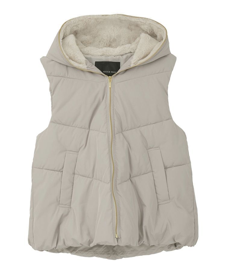 YECCA VECCA「中綿フーディージレ」|ブルゾン・スタジャン|