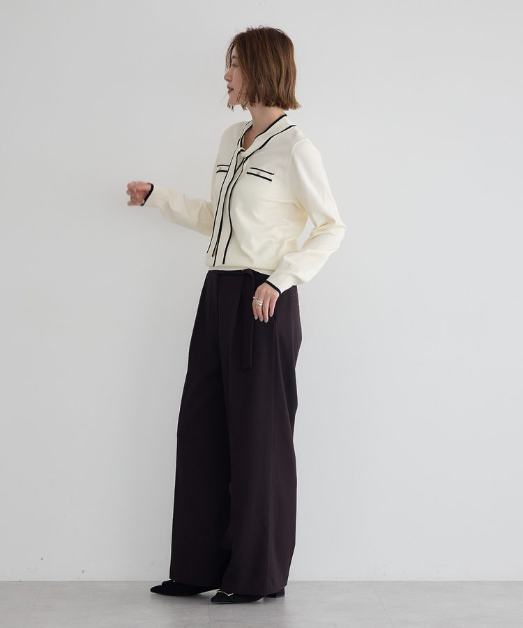 YECCA VECCA「配色ボウタイニット」|ニット・セーター|