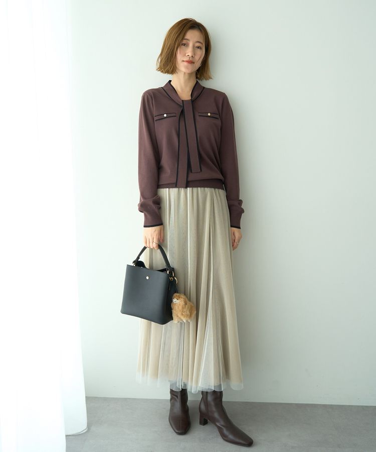 YECCA VECCA「配色ボウタイニット」|ニット・セーター|