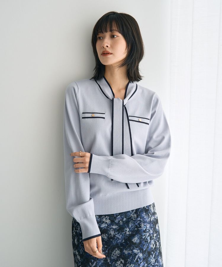 YECCA VECCA「配色ボウタイニット」|ニット・セーター|