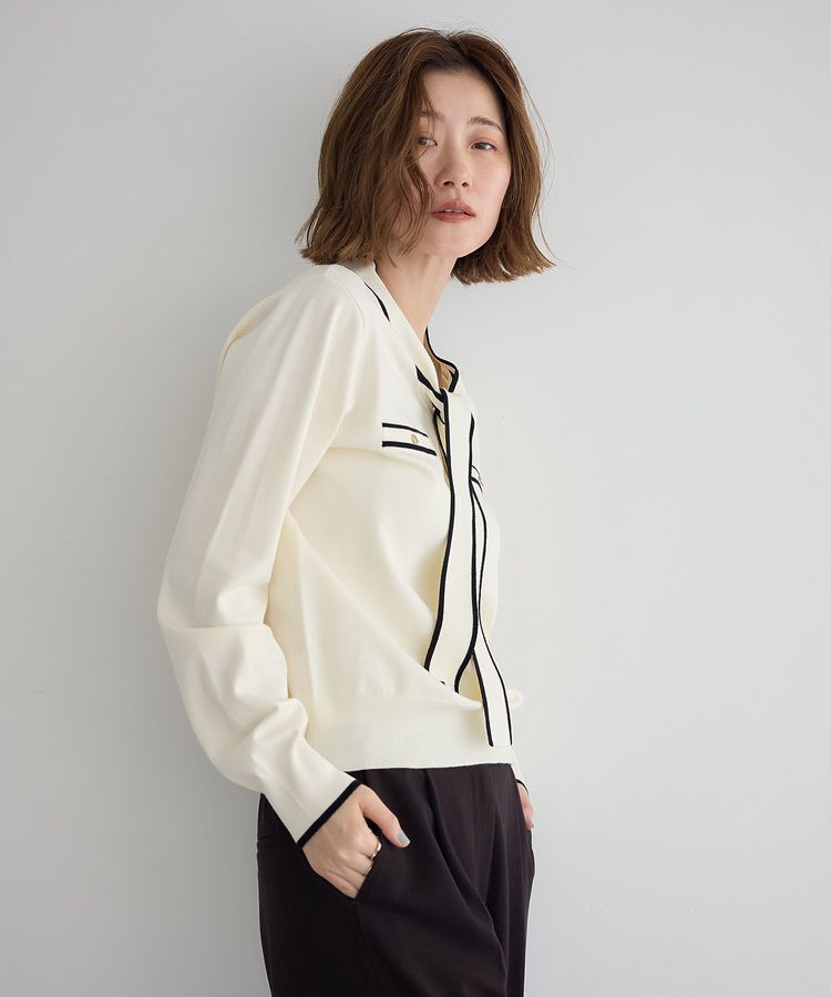 YECCA VECCA「配色ボウタイニット」|ニット・セーター|