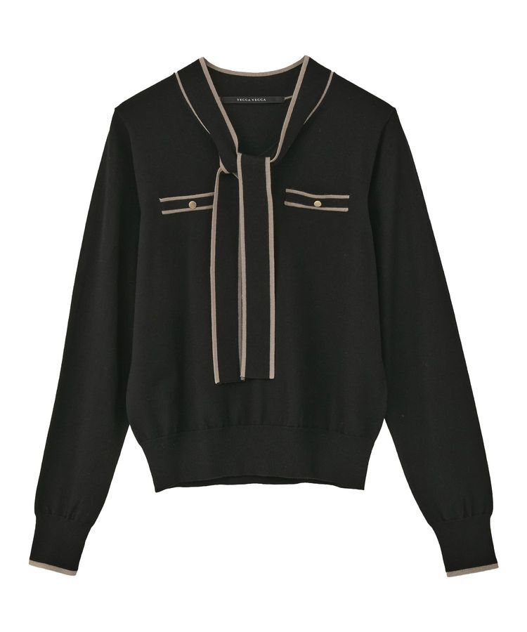 YECCA VECCA「配色ボウタイニット」|ニット・セーター|