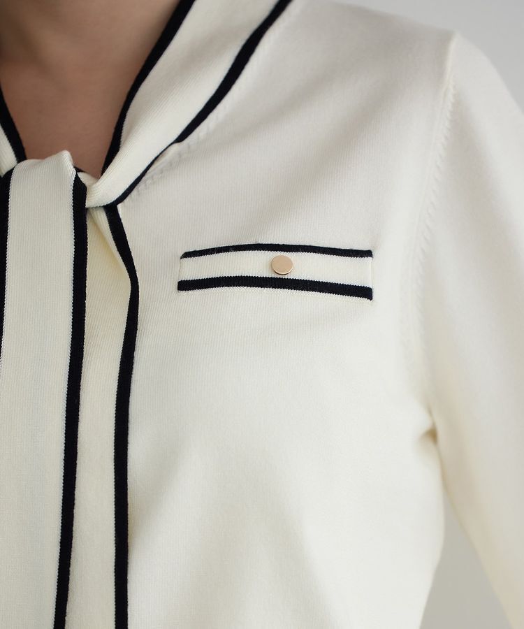 YECCA VECCA「配色ボウタイニット」|ニット・セーター|