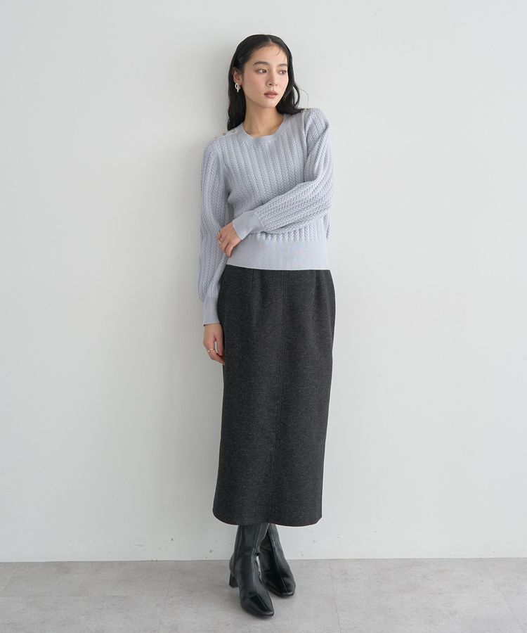 YECCA VECCA「メルトンナロースカート」|タイト|