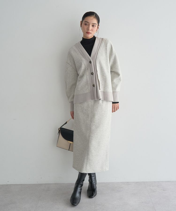 YECCA VECCA「メルトンナロースカート」|タイト|