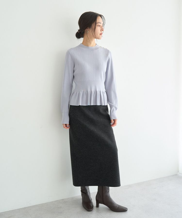 YECCA VECCA「メルトンナロースカート」|タイト|