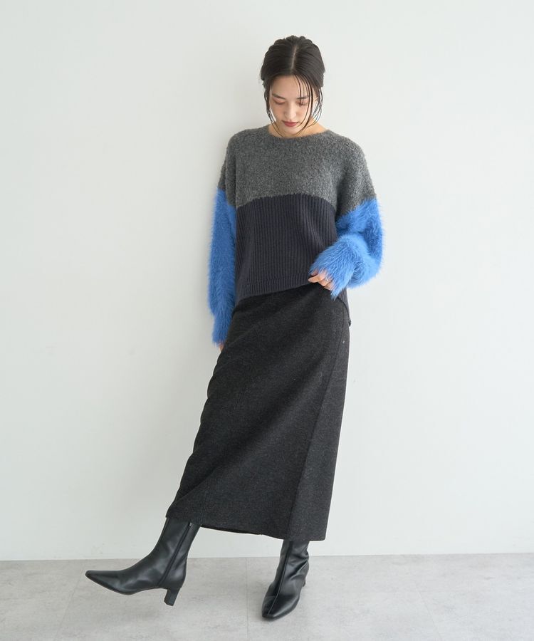 YECCA VECCA「メルトンナロースカート」|タイト|