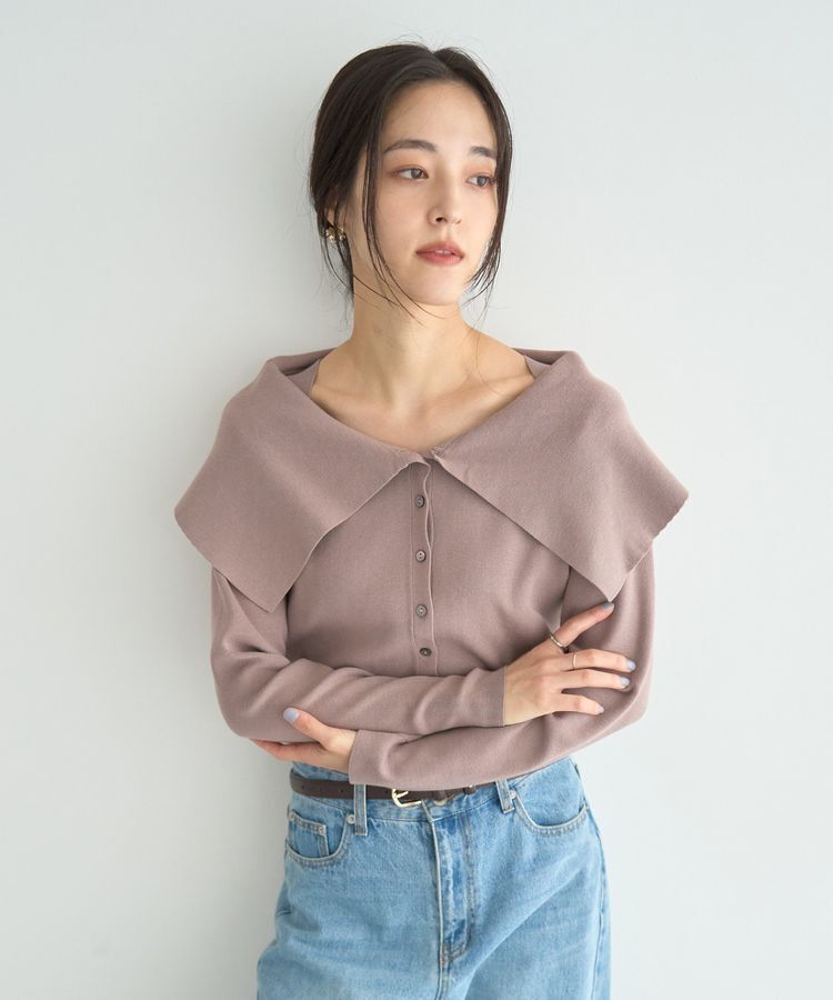 YECCA VECCA「2wayオフショルカラーカーディガン」|カーディガン|