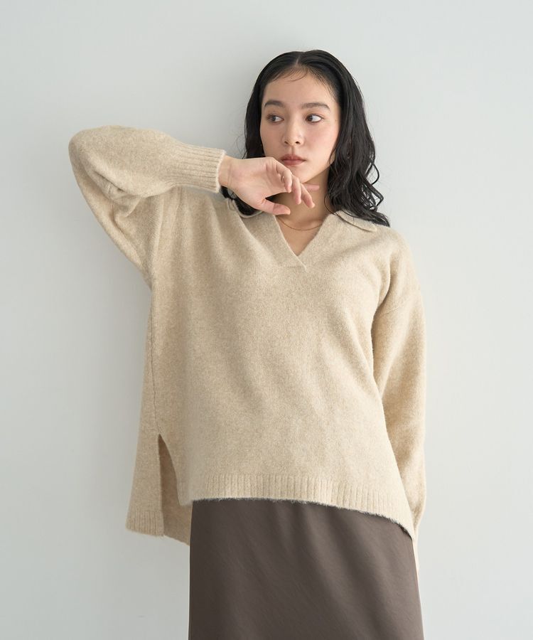 YECCA VECCA「襟付きVネックニット」|ニット・セーター|