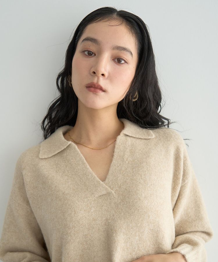 YECCA VECCA「襟付きVネックニット」|ニット・セーター|