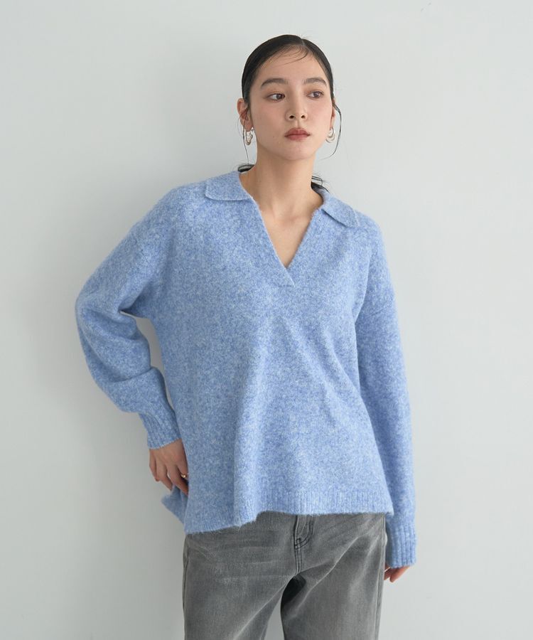 YECCA VECCA「襟付きVネックニット」|ニット・セーター|