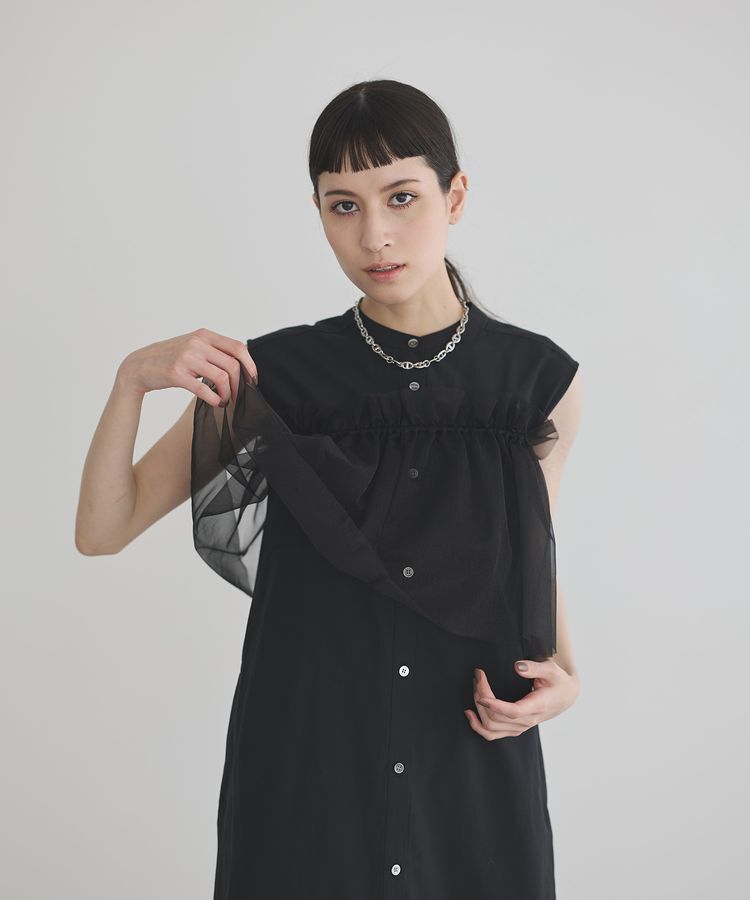 GARAGE OF GOOD CLOTHING「【日本製】チュールラップスカート付ノースリーブワンピースA」|ワンピース|