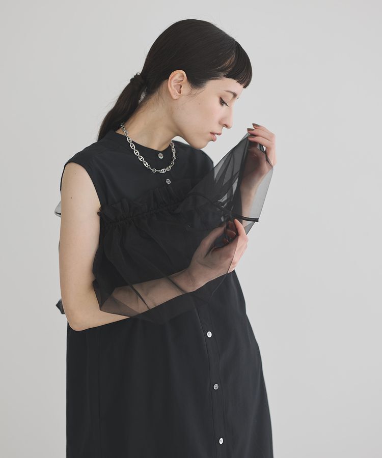 GARAGE OF GOOD CLOTHING「【日本製】チュールラップスカート付ノースリーブワンピースA」|ワンピース|