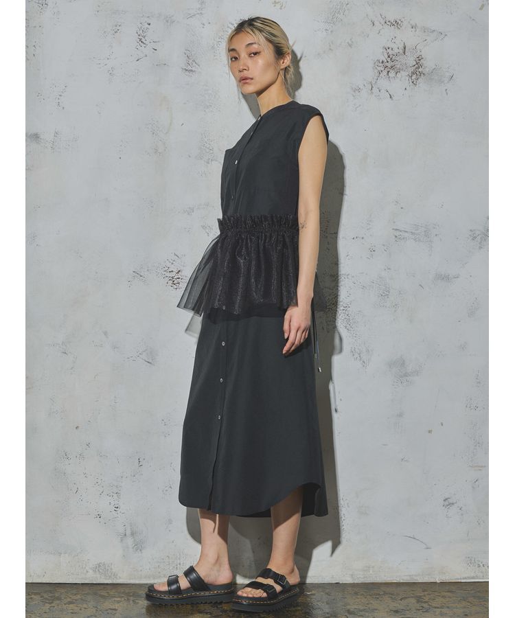 GARAGE OF GOOD CLOTHING「【日本製】チュールラップスカート付ノースリーブワンピースA」|ワンピース|