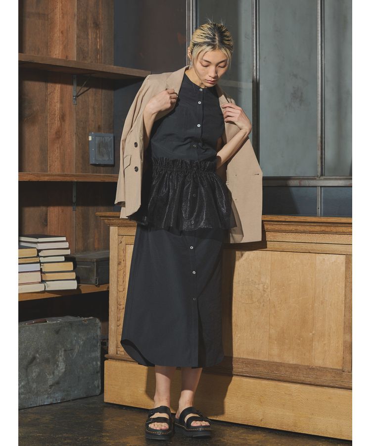 GARAGE OF GOOD CLOTHING「【日本製】チュールラップスカート付ノースリーブワンピースA」|ワンピース|