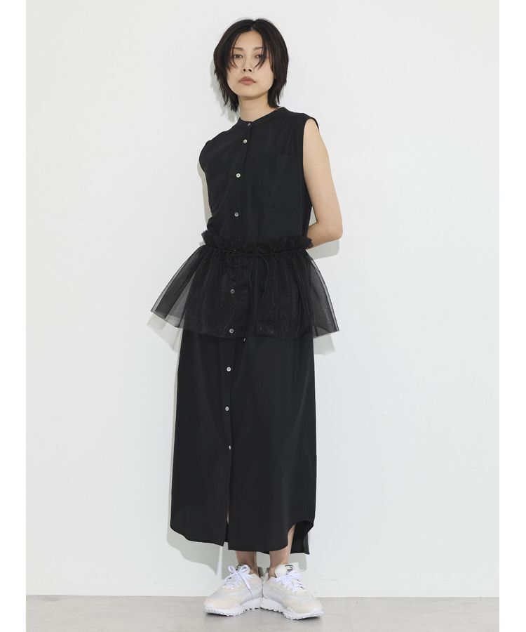 GARAGE OF GOOD CLOTHING「【日本製】チュールラップスカート付ノースリーブワンピースA」|ワンピース|