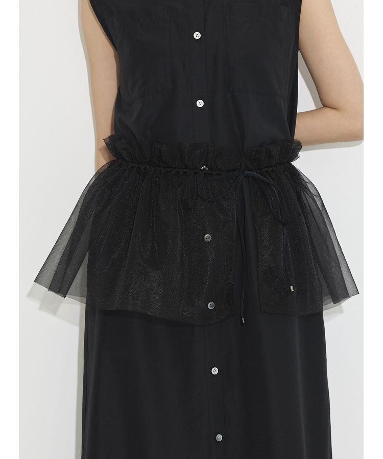 GARAGE OF GOOD CLOTHING「【日本製】チュールラップスカート付ノースリーブワンピースA」|ワンピース|