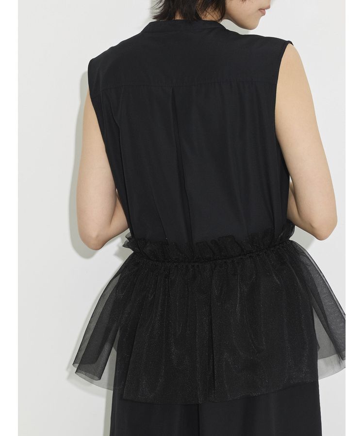 GARAGE OF GOOD CLOTHING「【日本製】チュールラップスカート付ノースリーブワンピースA」|ワンピース|