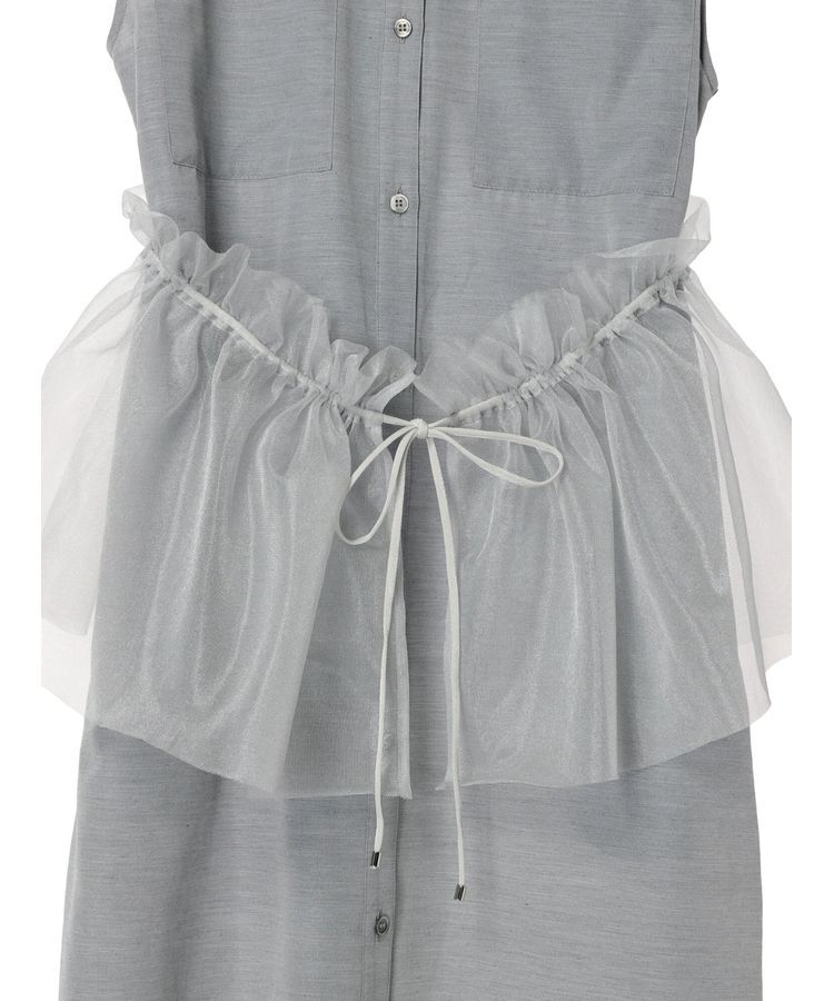 GARAGE OF GOOD CLOTHING「【日本製】チュールラップスカート付ノースリーブワンピースA」|ワンピース|